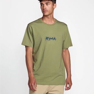 RVCA Men's Green Short Sleeve Tee